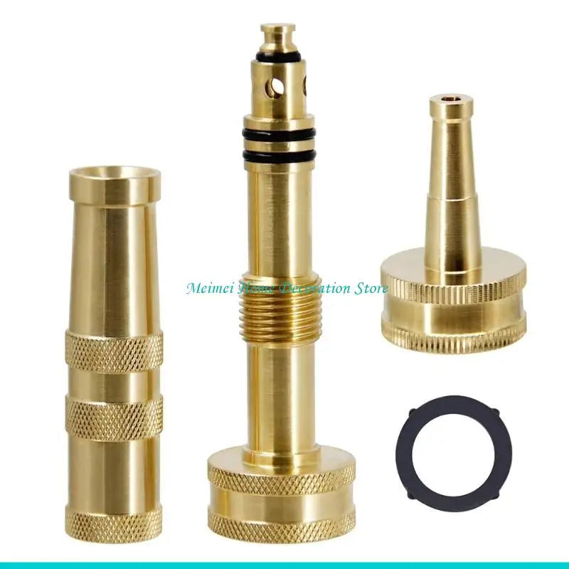 Heavy-Duty Brass Adjustable Garden Hose Nozzle Set