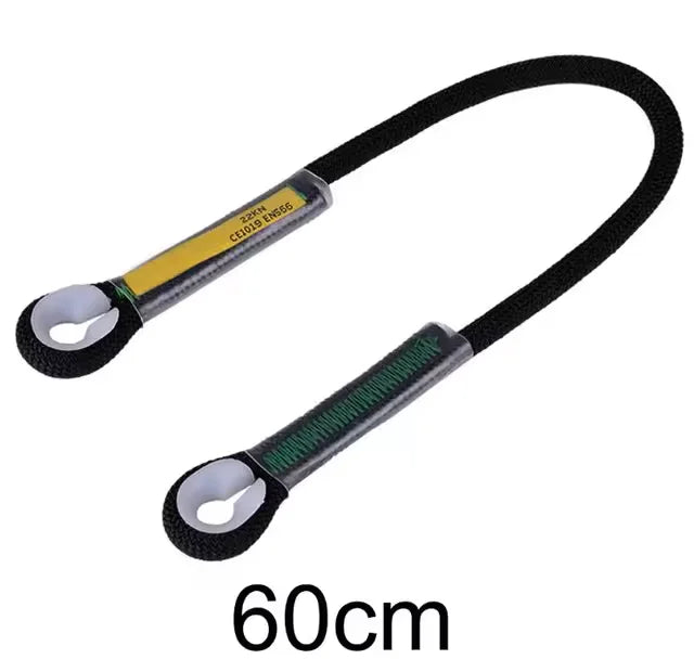 Black nylon cord loop sling with yellow and green accents, measuring 60cm.