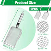 Two stainless steel mesh sieves with handles, showing different sizes and dimensions.