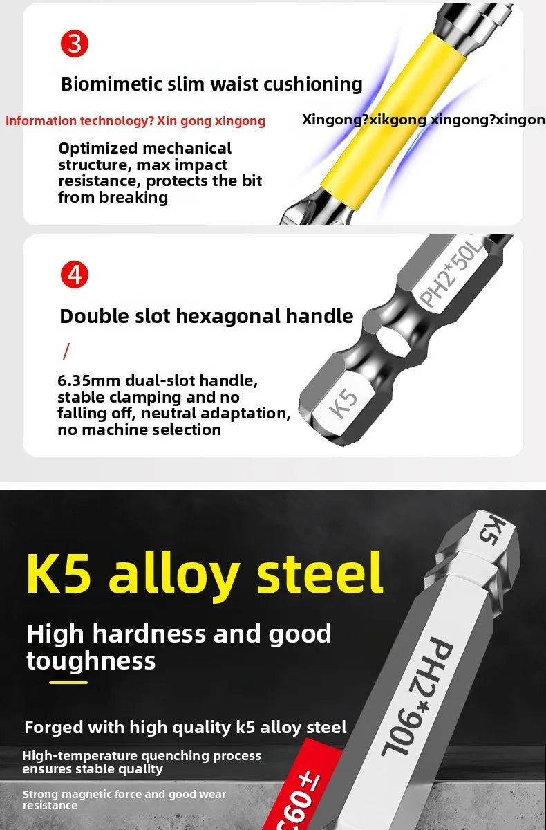 High-Torque Magnetic Screwdriver Set with Non-Slip Grip