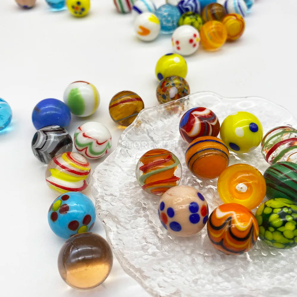 Handcrafted Glass Marbles Set for Games, Décor & Collecting