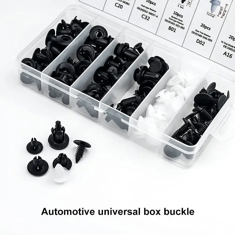 Universal Auto Fastener Clip Assortment Kit for Car Body Trim and Panels
