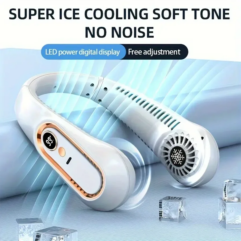 Bladeless Wearable Neck Fan with LED Display