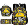 Cartoon Gorilla Kids School Backpack Set with Lunch Bag and Pencil Case
