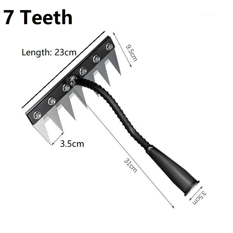 Heavy-Duty Carbon Steel Garden Weeding Rake