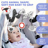 Soft Car Seat & Stroller Toy Set with Mirror, Crinkle, and Squeaky Sounds