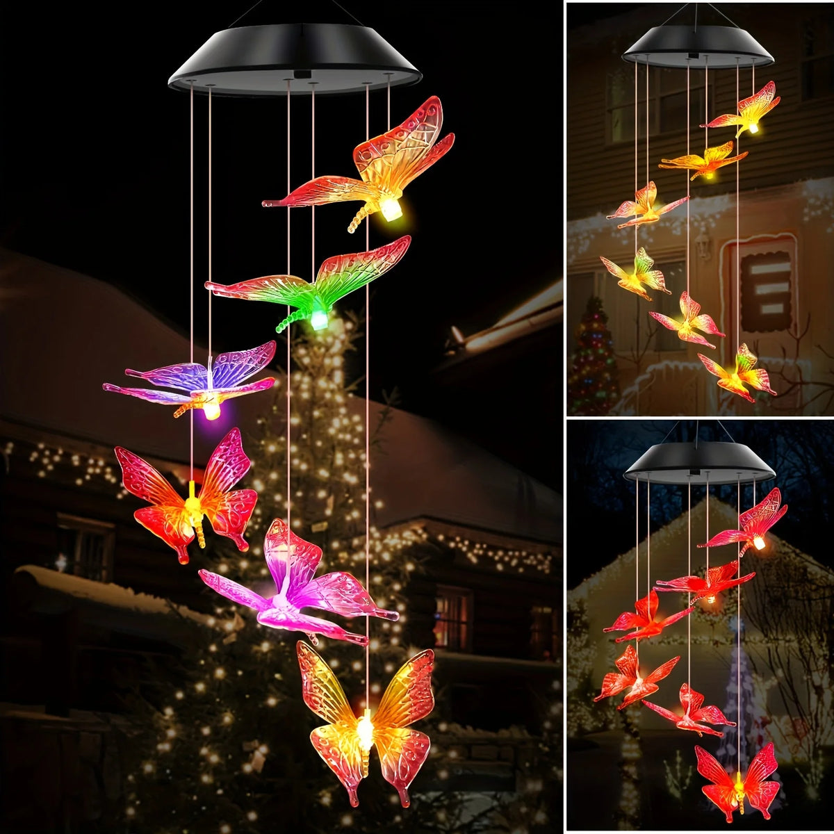 Color Changing Solar Wind Chimes