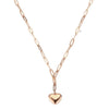 Stainless Steel Paperclip Chain Heart Pendant Necklace