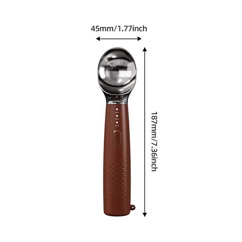 Cuillère à glace électrique chauffante ajustable