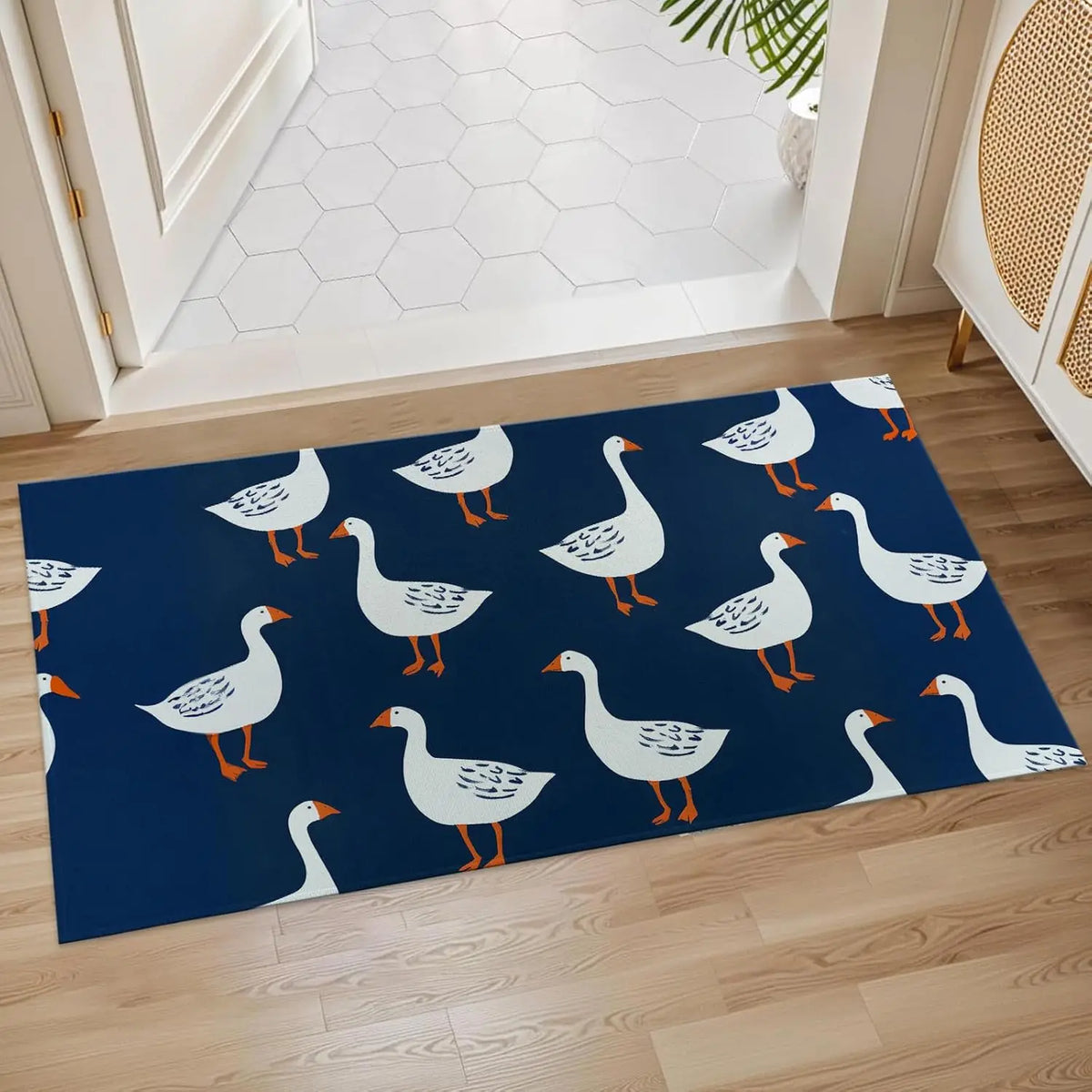 Rottweiler Non-Slip Entryway Door Mat – Durable Polyester Floor Rug for Living Room & Entry