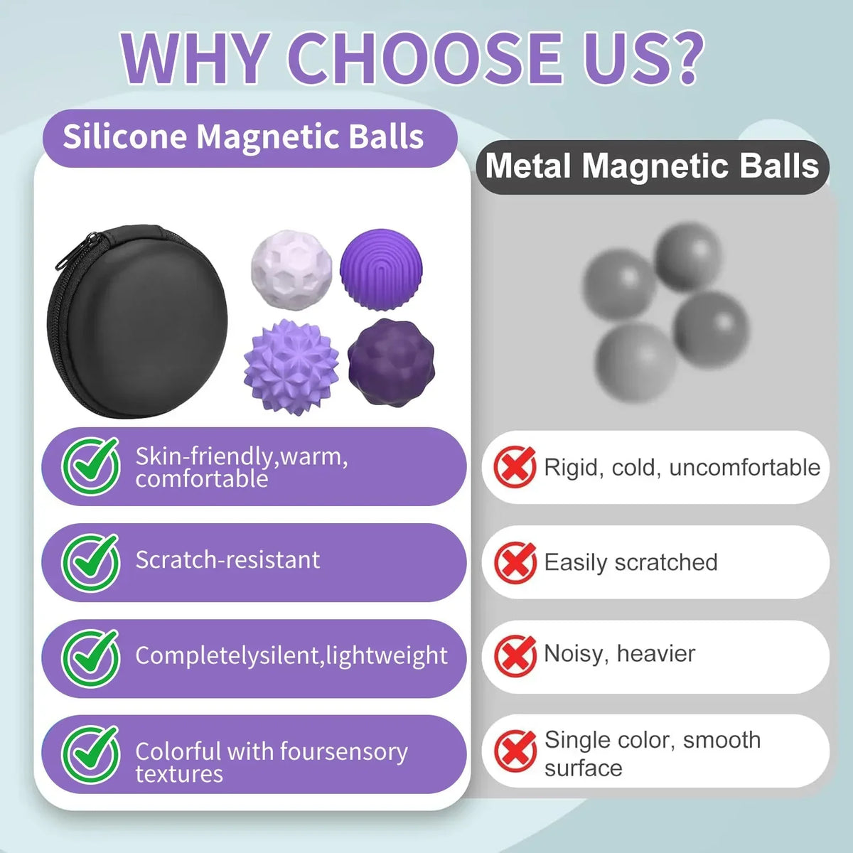 Silicone Magnetic Fidget Balls for Stress Relief and Focus