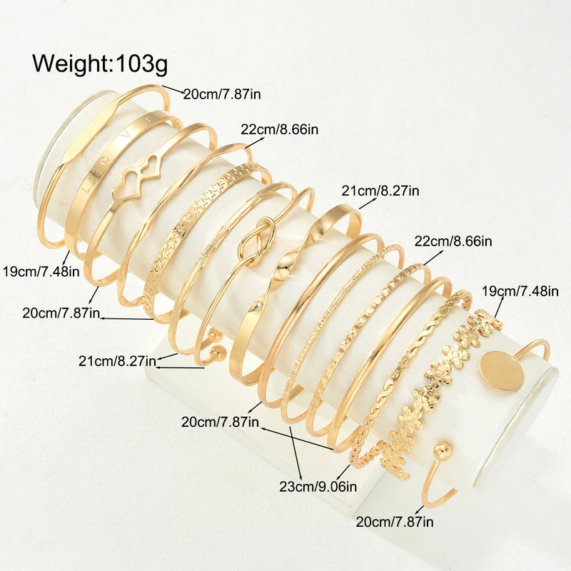 Bohemian Heart & Flower Bracelet Set