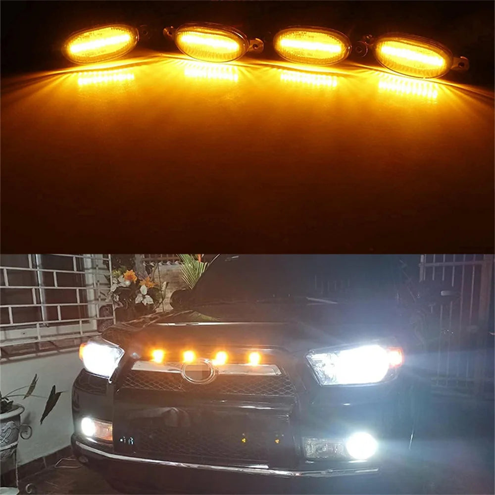 Smoked Lens LED Front Grille Marker Lights for Trucks & SUVs