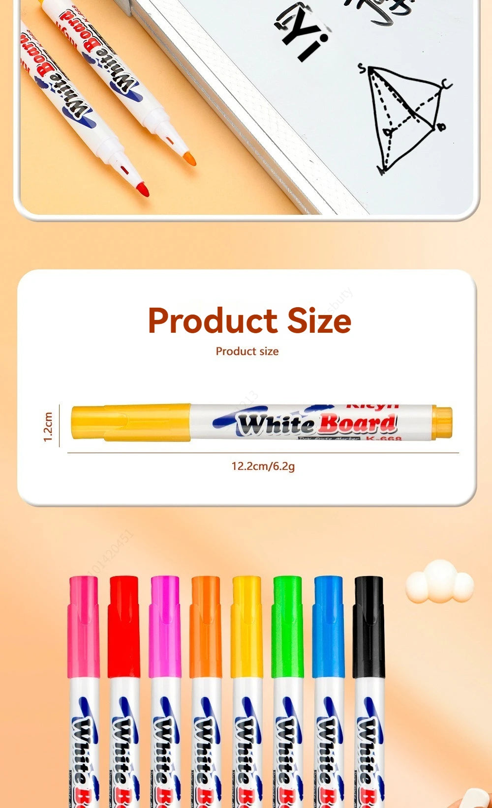 Erasable Whiteboard Markers for Glass, Ceramics & Office