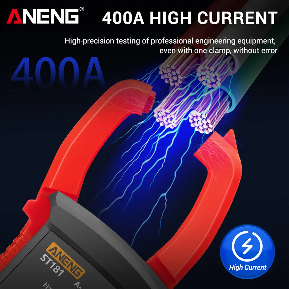 Digital Clamp Meter with AC/DC Voltage, Current, and Resistance Testing