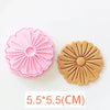 A set of three floral cookie cutters featuring cherry blossom, peach blossom, and sunflower designs.