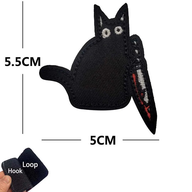 Funny Cat Face PVC Morale Patch with Hook-and-Loop Backing