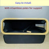 Bamboo and Oxford Cloth Toiletry Storage Basket with Lid