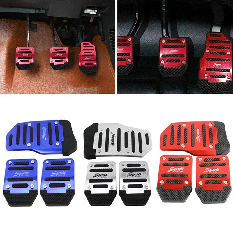 Aluminum Car Pedal Cover Set - Non-Slip Brake & Foot Pedals