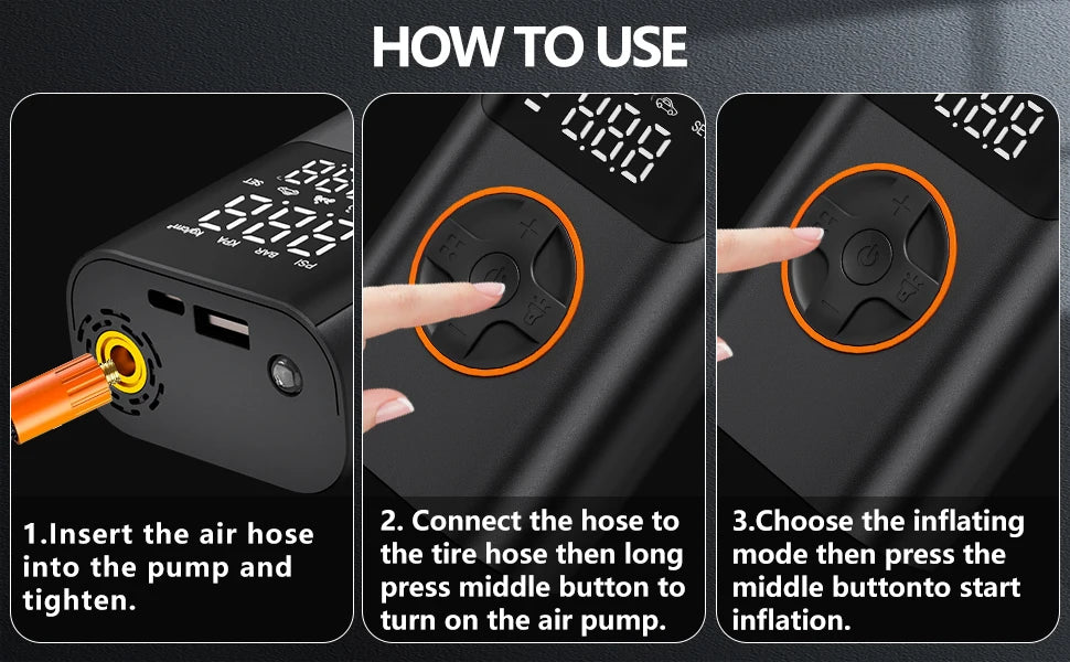 Wireless Digital Tire Inflator with USB Charging Port