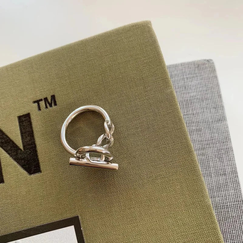 925 Sterling Silver Geometric Adjustable Ring
