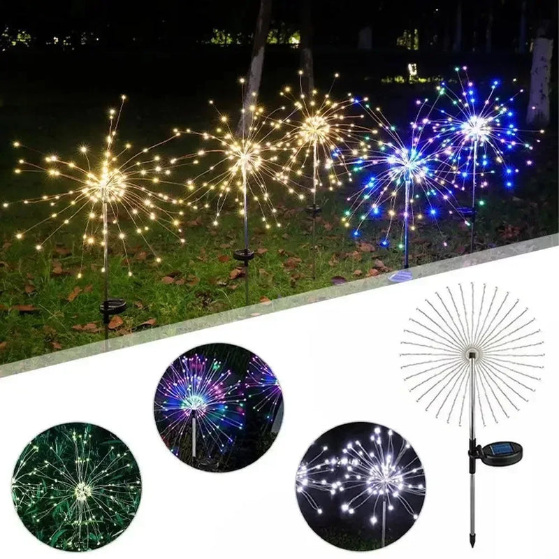 Luces de Jardín con Forma de Fuegos Artificiales con Energía Solar