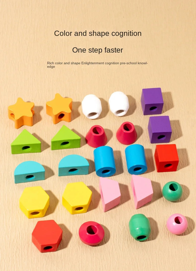 Montessori Wooden Color & Shape Matching Puzzle for Toddlers