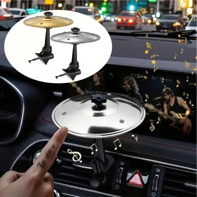 Car Crash Cymbal Air Vent Mini Drum – Hand Percussion Musical Instrument for Car Interior