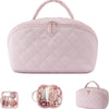 Wide-Open Lay-Flat Makeup Bag with Water-Resistant Lining