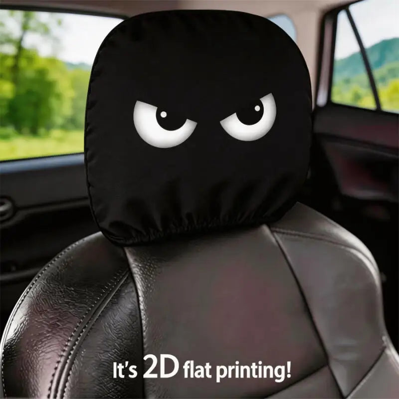 Funny Angry Eyes Car Headrest Covers (Set of 2)
