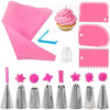 Reusable Silicone Piping Bag and Nozzle Set for Cake Decorating