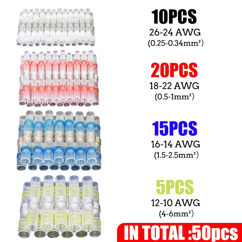 Waterproof Heat Shrink Wire Connectors with Solder Seal (Value Pack)