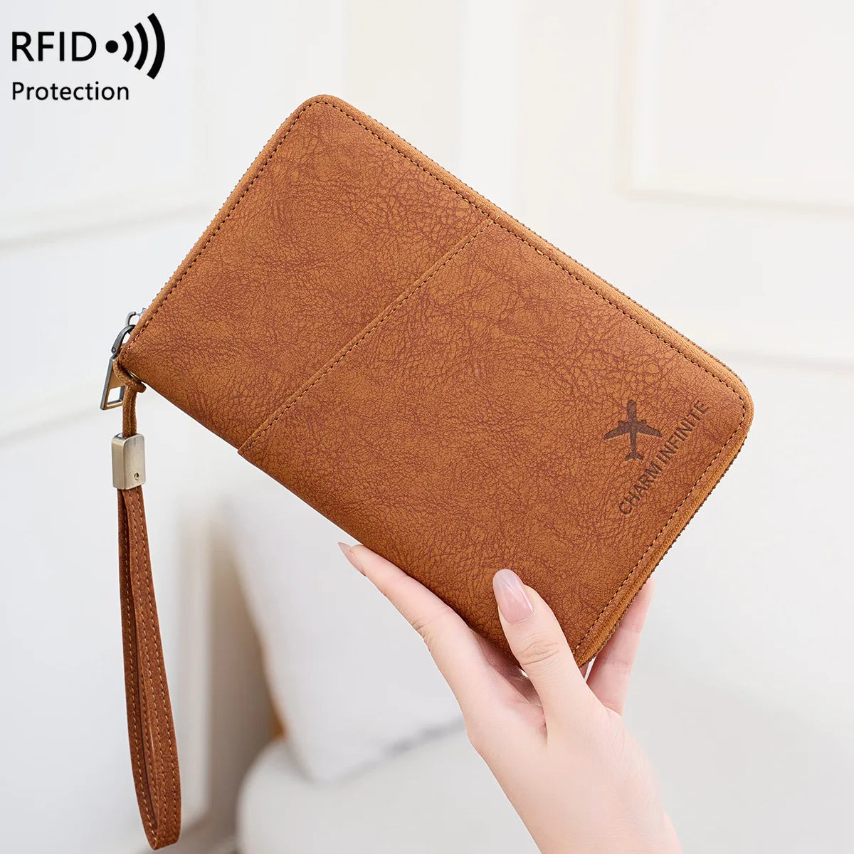 RFID Blocking Travel Passport Holder and Document Organizer