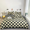 Black and White Plaid Duvet Cover Set with Pillowcases