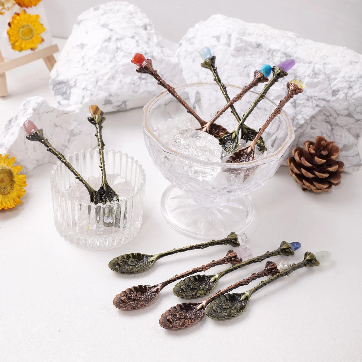 Natural Crystal Raw Stone Spoon for Meditation and Energy Work