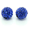 Two round, deep blue crystal clay beads for DIY jewelry and craft projects