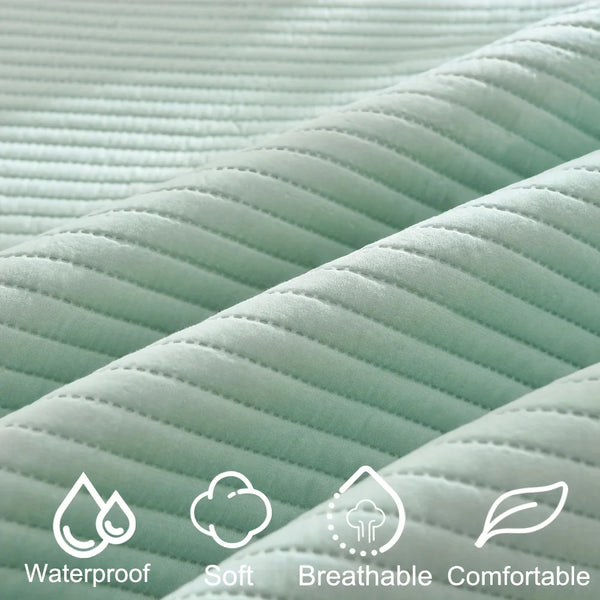 Striped Waterproof Mattress Protector
