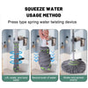 Demonstration of the squeeze water usage method for a press type spring water twisting device used with a mop.