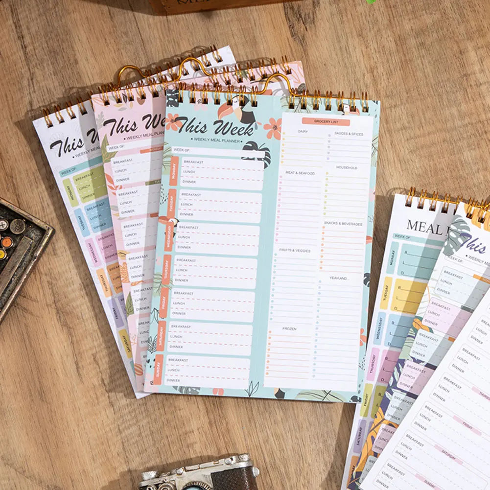 Weekly Meal Planner with Shopping List - 52 Tear-Off Sheets