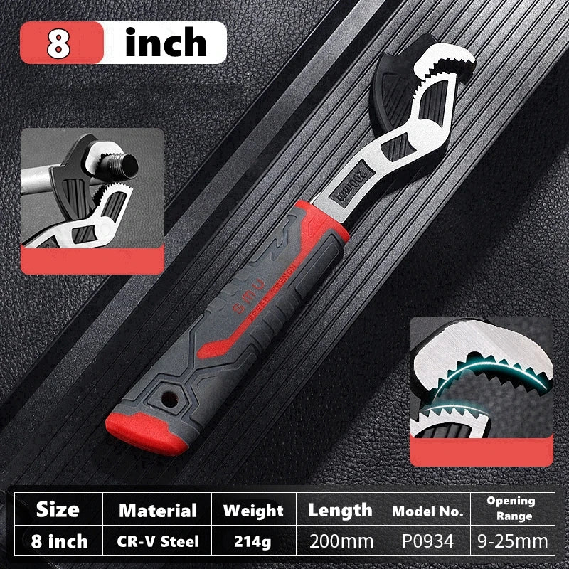 Self-Locking Adjustable Wrench with Quick-Release Mechanism