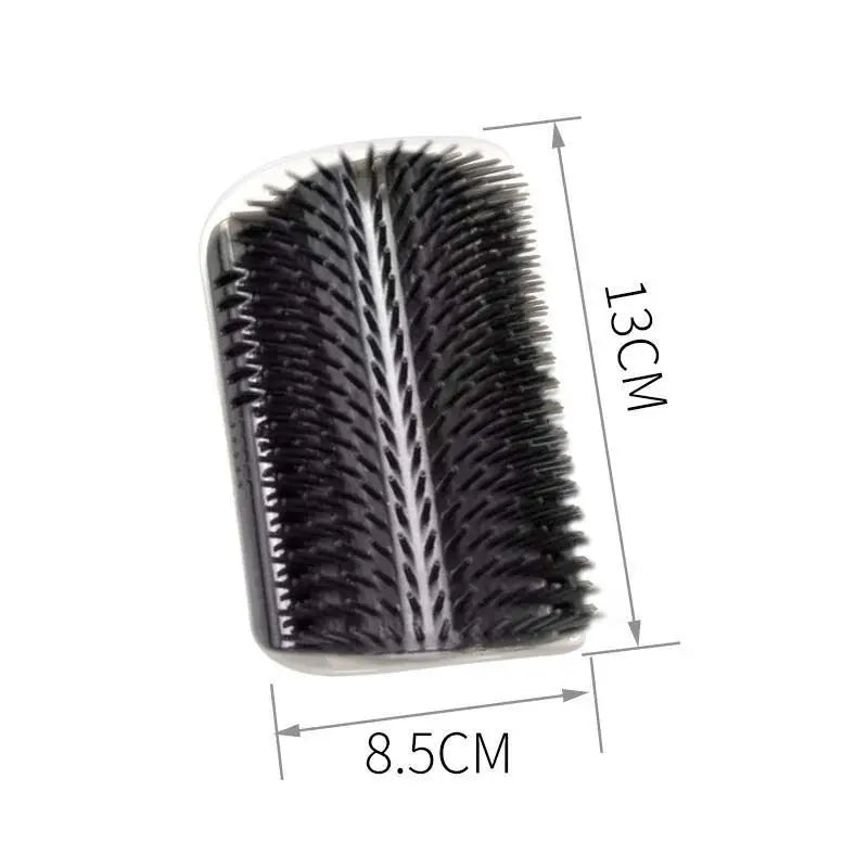 Corner-Mounted Cat Scratcher & Grooming Brush