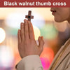 Handcrafted Black Walnut Cross, 5cm Pocket Crucifix