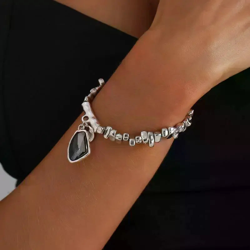 Elegant Crystal Pendant Necklace & Bracelet Set