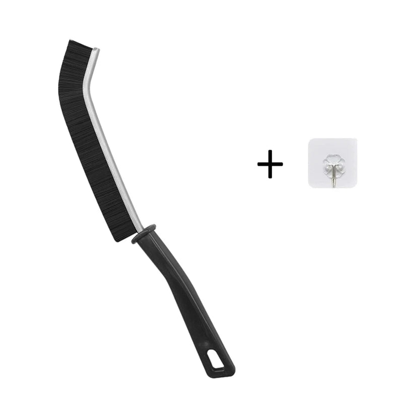 Angled Crevice Cleaning Brush with Stiff Nylon Bristles