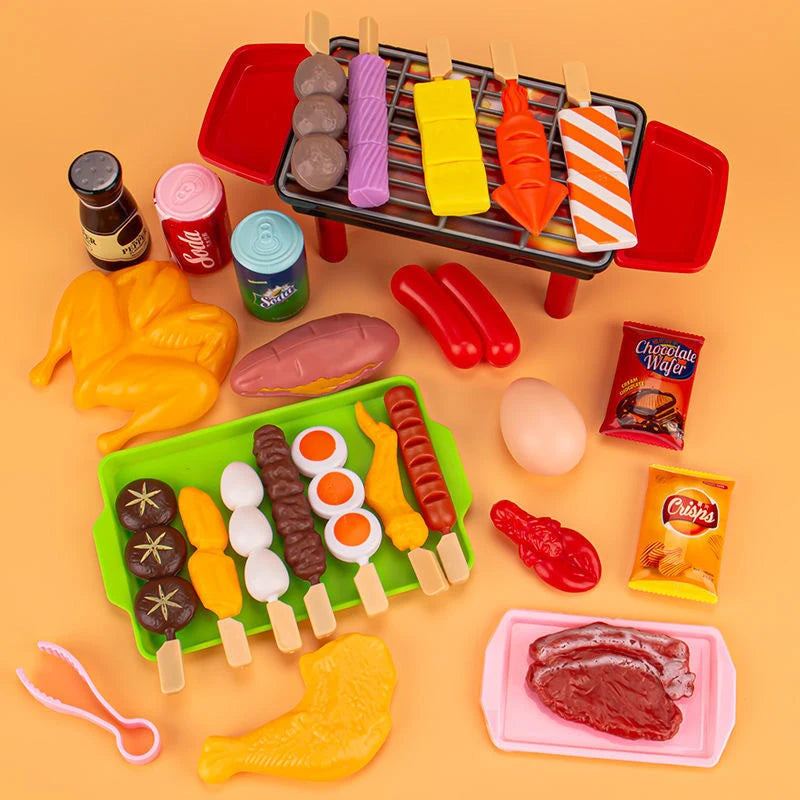 Kids BBQ Playset with Grill and Simulated Food