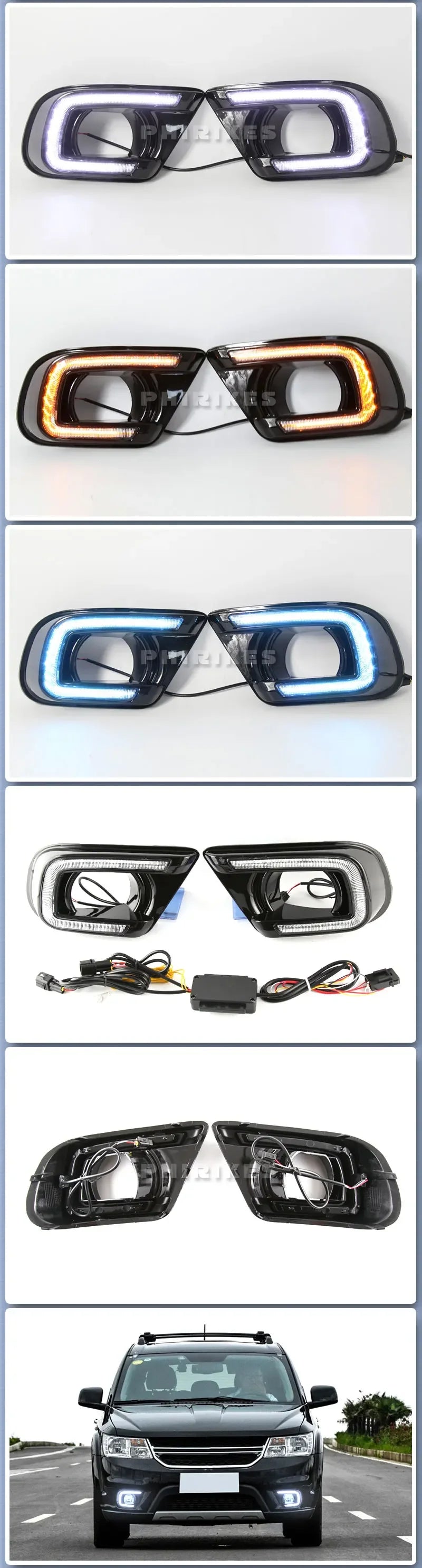 LED Daytime Running Lights with Turn Signal for Dodge Journey & FIAT Freemont (2014-2017)