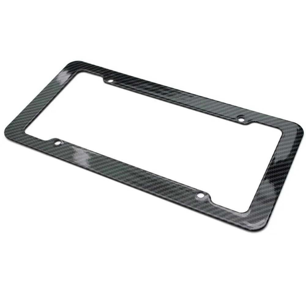 Carbon Fiber Style License Plate Frame with Screw Kit