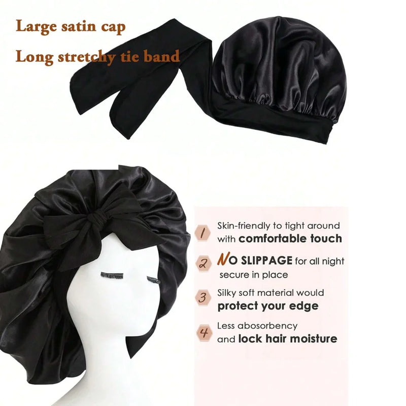 Bonnet de nuit en satin ajustable