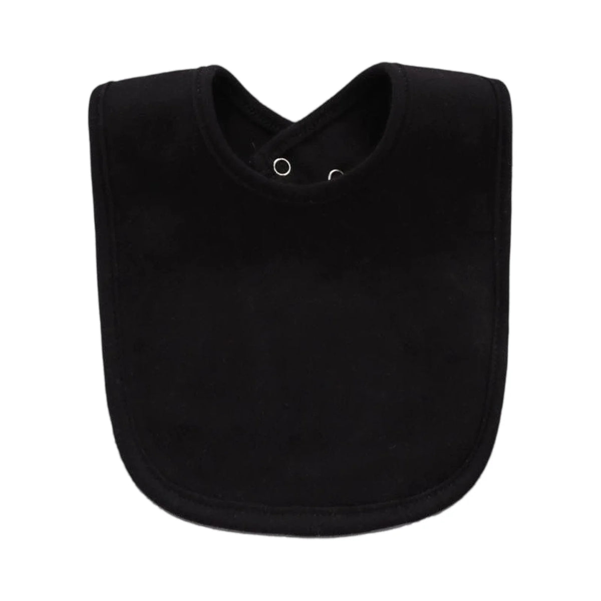 A black soft cotton baby bib with an absorbent saliva towel.