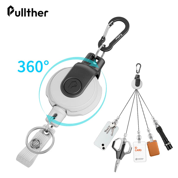 Retractable Keychain with Carabiner Clip